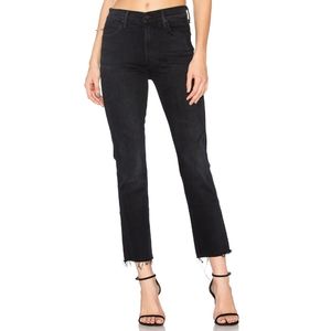 MOTHER High Waisted Rascal Ankle Fray - Blackbird Size 29